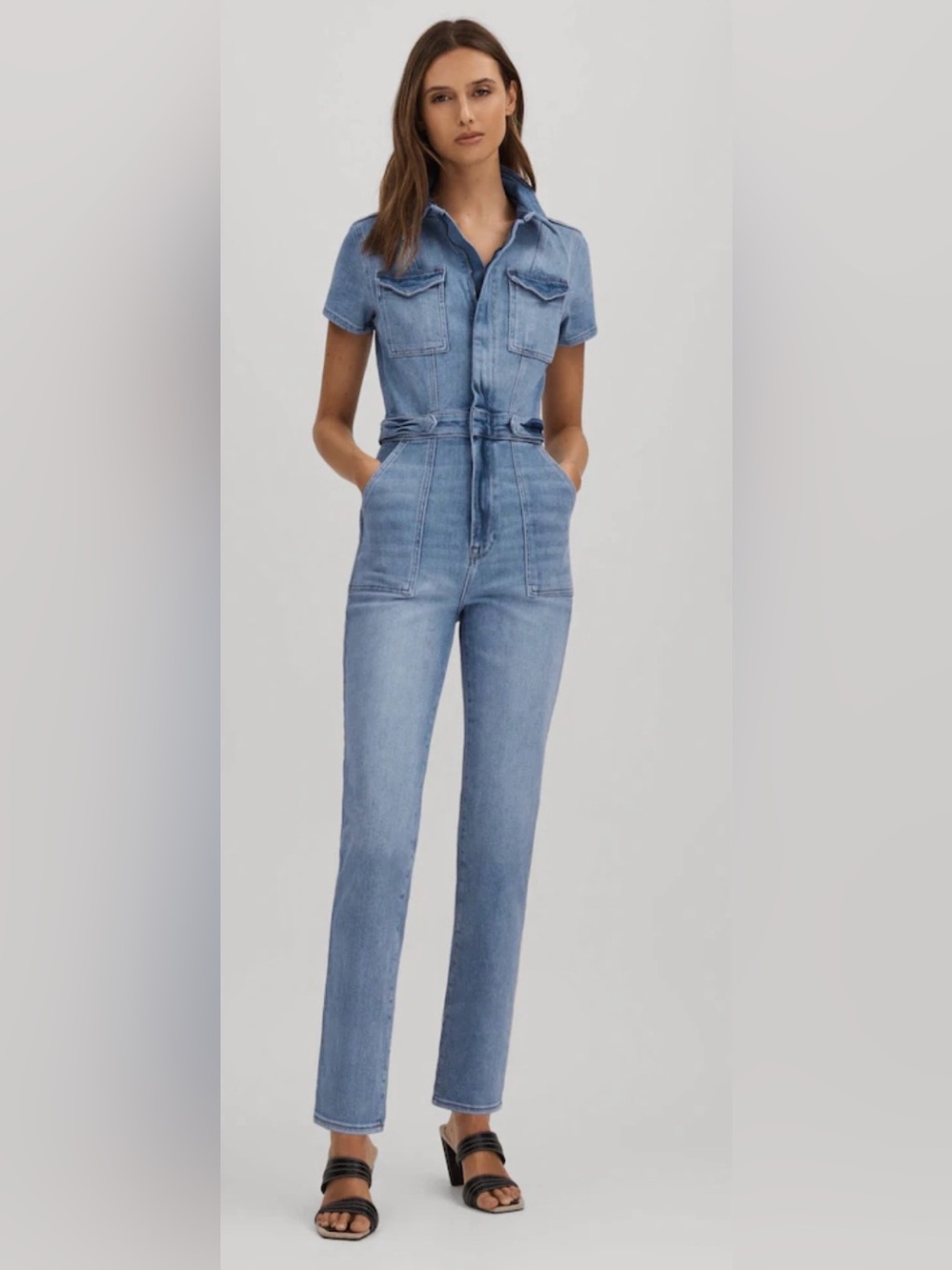 Good American Fit For Success Denim Jumpsuit Sz 2XL